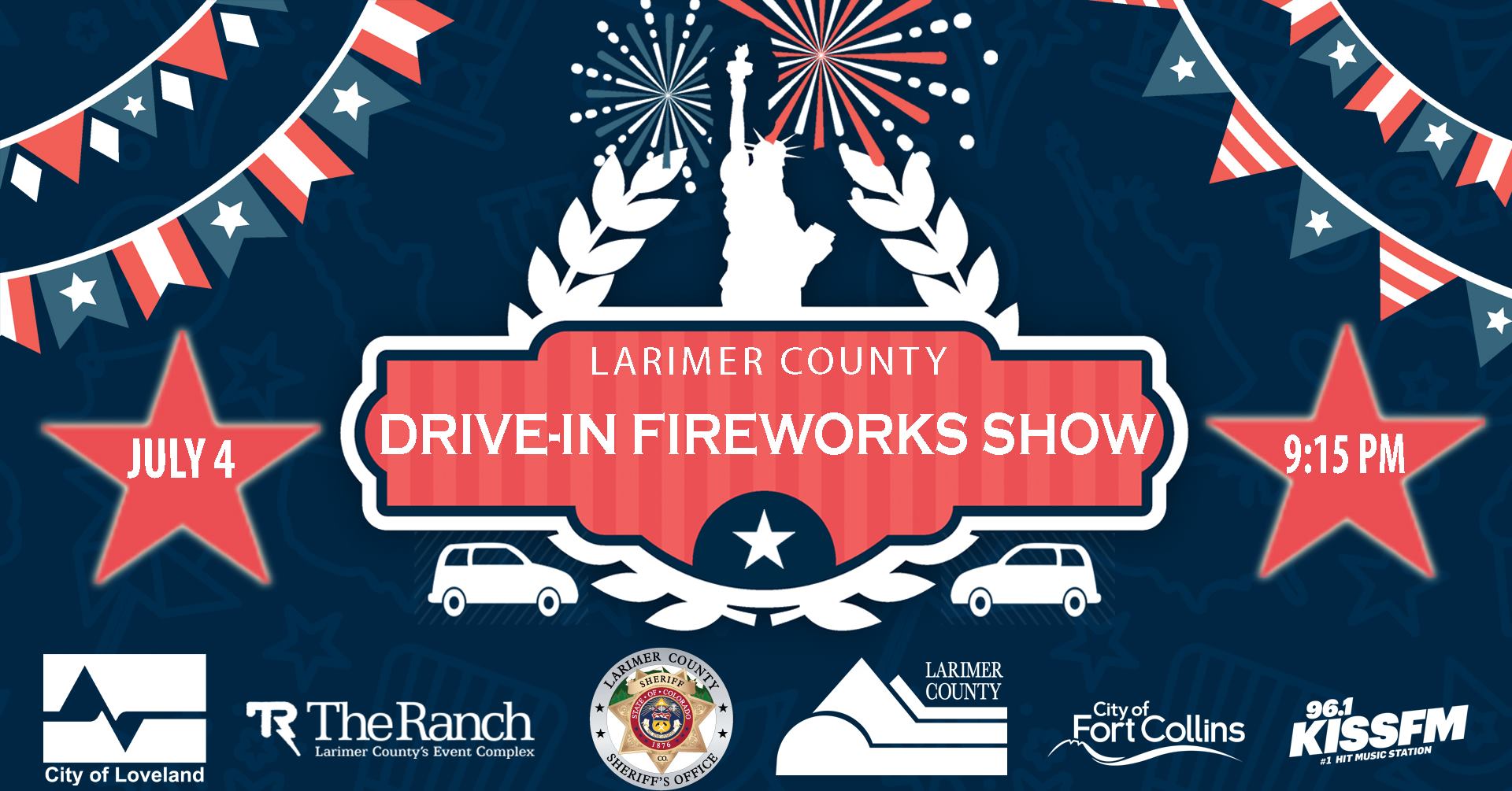 Larimer County DriveIn Fireworks Show The Lakes Centerra