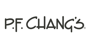 The image shows the P.F. Chang's logo in black text on a white background, perfectly capturing the stylish ambiance you might find near the new homes in Centerra, Loveland Colorado.