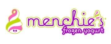 Menchie's Frozen Yogurt logo features a swirl of pink and green yogurt forming a character on the left, with "menchie's frozen yogurt" in vibrant pink and purple text. Savor this treat in Loveland, Colorado, or discover new homes nearby at Centerra.